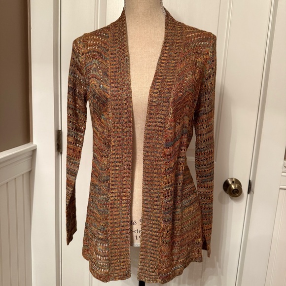 Belldini Sweaters - BELLDINI SWEATER CARDIGAN NEW UNWORN LONG SLEEVE BLUE ORANGE MARLED MULTI SIZE S